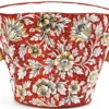 Casa Padrino Luxus Keramik Blumentopf mit 2 Tragegriffen Rot / Mehrfarbig Ø 27 x H. 20 cm - Handgefertigter & handbemalter Keramik Pflanzentopf - Luxus Qualität - Made in Italy