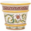 Casa Padrino Luxus Keramik Blumentopf Weiß / Bunt Ø 52 x H. 40 cm - Garten Deko