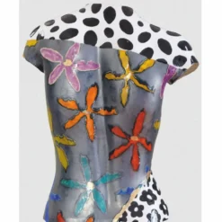 Casa Padrino Luxus Keramik Deko Frauen Torso Bunt H. 56 cm - Handgefertigt & Handbemalt