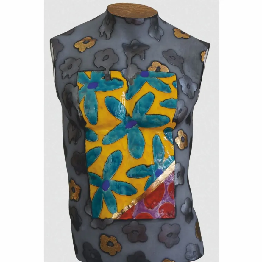 Casa Padrino Luxus Keramik Deko Männer Torso Bunt H. 62 cm - Handgefertigt & Handbemalt