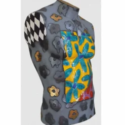 Casa Padrino Luxus Keramik Deko Männer Torso Bunt H. 62 cm - Handgefertigt & Handbemalt