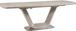 Casa Padrino Luxus Keramik Esstisch Grau / Silber 160-220 x 90 x H. 76 cm - Ausziehbarer Küchentisch - Esszimmer Möbel