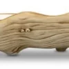 Casa Padrino Luxus Keramik Serviertablett in Austerform Braun / Weiß 47 cm - Made in Italy