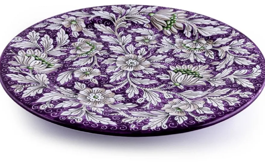 Casa Padrino Luxus Keramik Teller 6er Set Lila Ø 32 cm - Made in Italy
