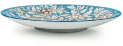 Casa Padrino Luxus Keramik Teller 6er Set Hellblau / Mehrfarbig Ø 40 cm - Handgefertigte & handbemalte Essteller mit Blumendesign - Hotel & Restaurant Accessoires - Luxus Qualität - Made in Italy