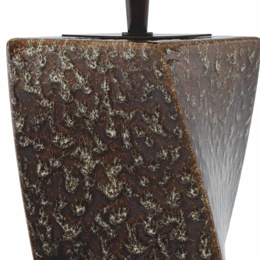 Casa Padrino Luxus Keramik Tischleuchte Vintage Braun / Grau H. 68,5 cm