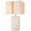 Casa Padrino Luxus Keramik Tischleuchte mit Lampenschirm Antik Weiß / Beige H. 79 cm
