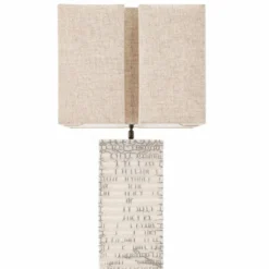 Casa Padrino Luxus Keramik Tischleuchte mit Lampenschirm Antik Weiß / Beige H. 79 cm