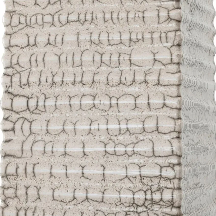 Casa Padrino Luxus Keramik Tischleuchte mit Lampenschirm Antik Weiß / Beige H. 79 cm