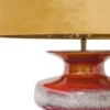 Casa Padrino Luxus Keramik Tischleuchte Orange / Gold 45 x H. 117 cm - Luxus Qualität
