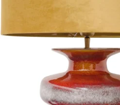 Casa Padrino Luxus Keramik Tischleuchte Orange / Gold 45 x H. 117 cm - Luxus Qualität