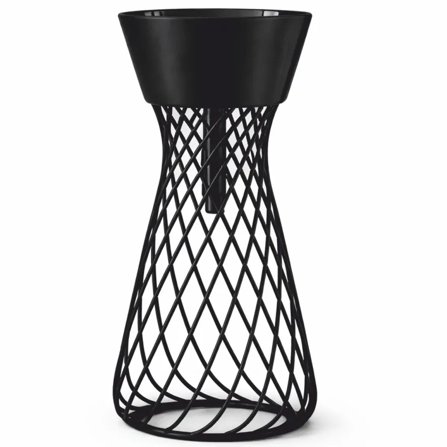Casa Padrino Luxus Keramik Waschbecken mit Metallständer Schwarz H. 85 cm - Made in Italy