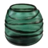 Casa Padrino Luxus Kerzenhalter Türkis / Grau 26 x 19,5 x H. 24 cm - Windlicht aus massivem Farbglas in Aqua und Grau, auch als Vase verwendbar - Luxus Deko Accessoires