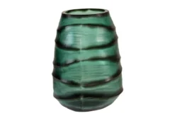 Casa Padrino Luxus Kerzenhalter Türkis / Grau 26 x 19,5 x H. 24 cm - Windlicht aus massivem Farbglas in Aqua und Grau, auch als Vase verwendbar - Luxus Deko Accessoires