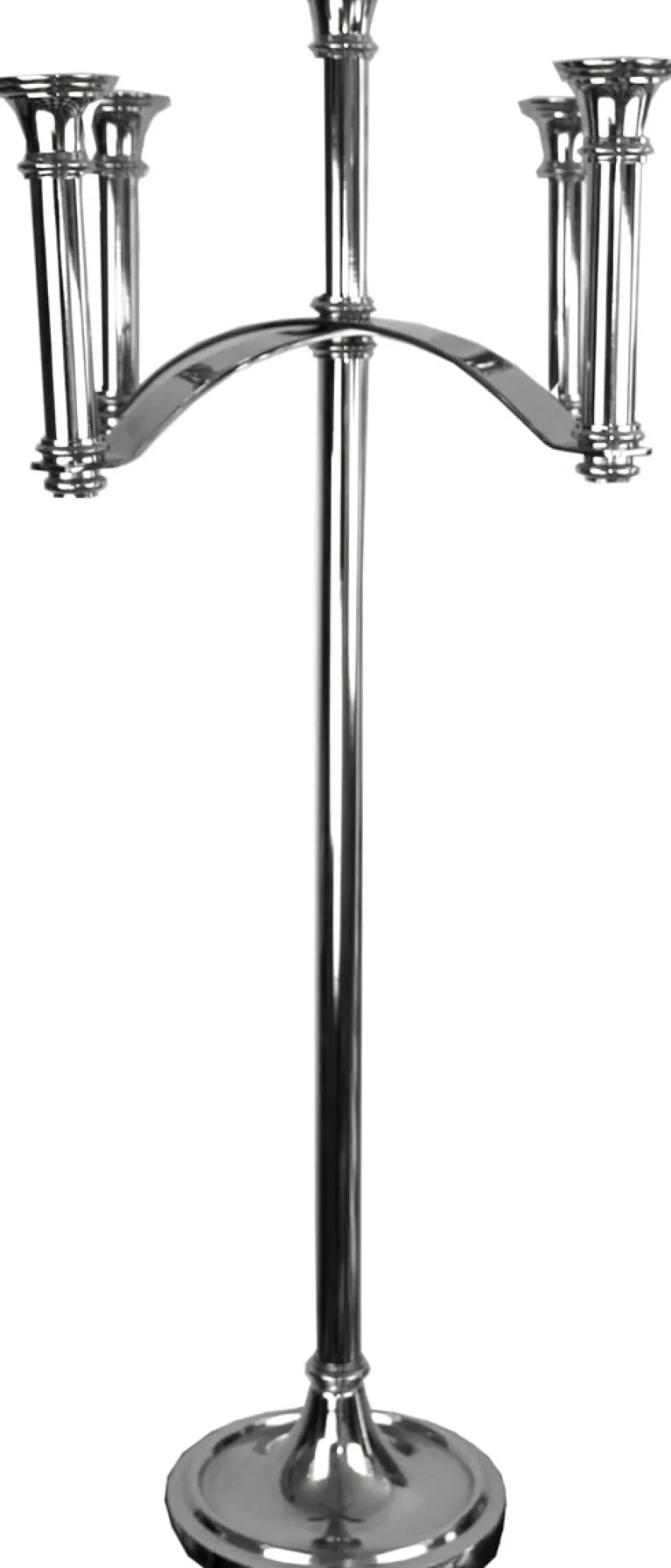 Casa Padrino Luxus Kerzenhalter Silber 47 x 47 x H. 101,5 cm - Art Deco Aluminium Kerzenständer