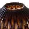 Casa Padrino Luxus Kerzenhalter Braun / Beige Ø 31 x H. 47,5 cm - Großes Windlicht aus massivem Farbglas in Braun und Creme, auch als Vase verwendbar - Luxus Deko Accessoires