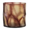 Casa Padrino Luxus Kerzenhalter Lila Ø 17,5 x H. 15,5 cm - Windlicht aus massivem Farbglas in Lila und Klar, auch als Vase verwendbar - Luxus Deko Accessoires