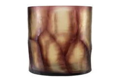 Casa Padrino Luxus Kerzenhalter Lila Ø 17,5 x H. 15,5 cm - Windlicht aus massivem Farbglas in Lila und Klar, auch als Vase verwendbar - Luxus Deko Accessoires