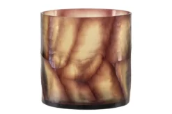 Casa Padrino Luxus Kerzenhalter Lila Ø 17,5 x H. 15,5 cm - Windlicht aus massivem Farbglas in Lila und Klar, auch als Vase verwendbar - Luxus Deko Accessoires