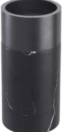 Casa Padrino Luxus Kerzenhalter Set Schwarz / Bronzefarben - 3 runde Marmor Kerzenhalter - Luxus Qualität - Deko Accessoires