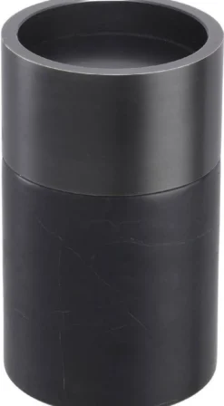 Casa Padrino Luxus Kerzenhalter Set Schwarz / Bronzefarben - 3 runde Marmor Kerzenhalter - Luxus Qualität - Deko Accessoires