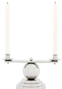 Casa Padrino Luxus Kerzenhalter Silber 34 x H. 16,5 cm - Designer Accessoires