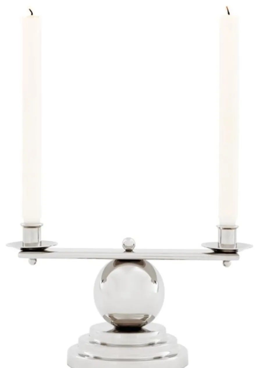 Casa Padrino Luxus Kerzenhalter Silber 34 x H. 16,5 cm - Designer Accessoires
