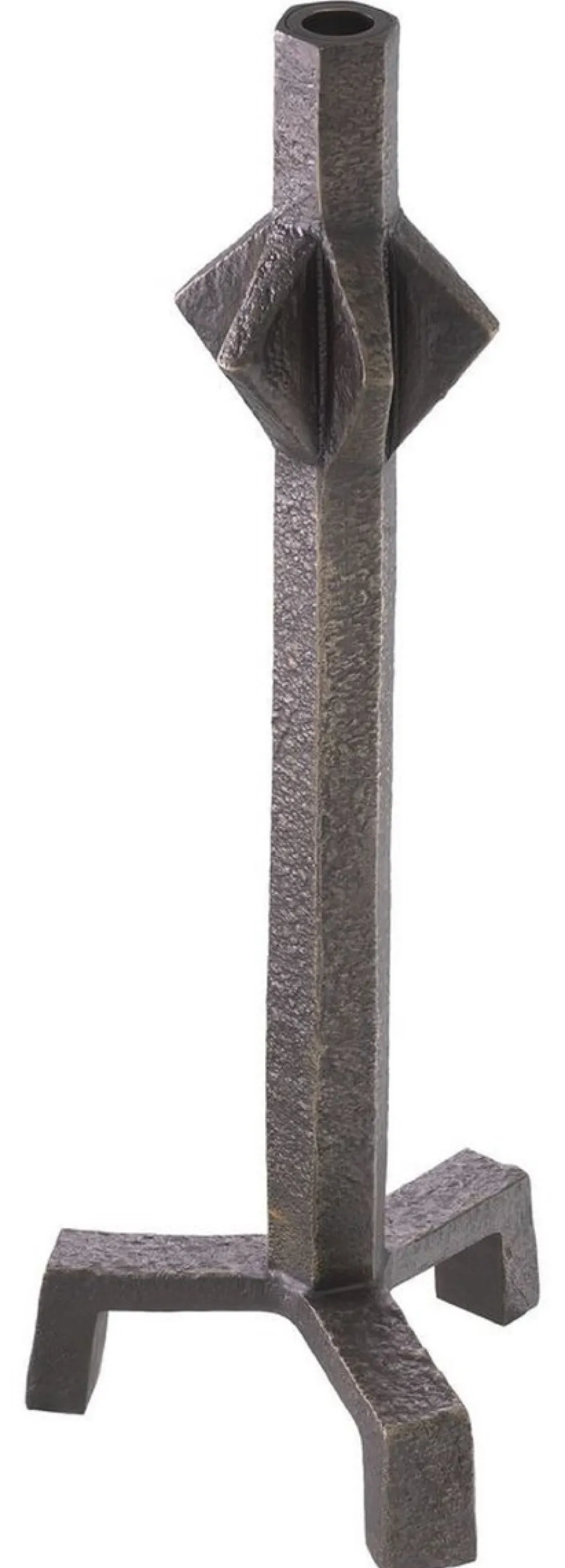 Casa Padrino Luxus Kerzenhalter Bronzefarben 18,5 x 16,5 x H. 50 cm - Messing Kerzenständer - Hotel & Restaurant Deko Accessoires - Luxus Qualität