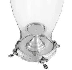 Casa Padrino Luxus Kerzenleuchter aus Messing, Eisen und Glas, silber, Durchmesser 29 x H. 53,5 cm