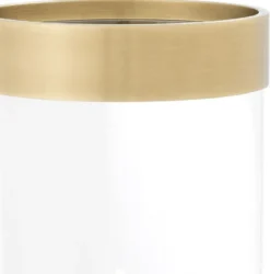 Casa Padrino Luxus Kerzenleuchter Antik Messing Ø 20,5 x H. 41,5 cm - Runder Glas Kerzenleuchter mit Aluminium Ring - Luxus Qualität
