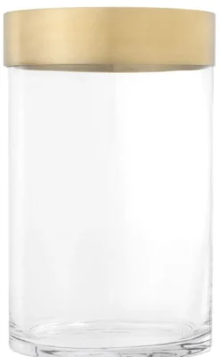 Casa Padrino Luxus Kerzenleuchter Antik Messing Ø 20 x H. 31,5 cm - Runder Glas Kerzenleuchter mit Aluminium Ring - Luxus Kollektion