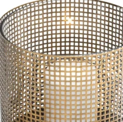 Casa Padrino Luxus Kerzenleuchter Vintage Messingfarben Ø 25,5 x H. 25 cm - Runder Kerzenleuchter aus Edelstahl und Glas - Luxus Deko Accessoires