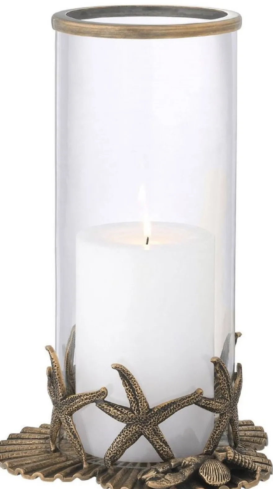 Casa Padrino Luxus Kerzenleuchter Vintage Messingfarben Ø 20,5 x H. 31,5 cm - Luxus Deko Accessoires