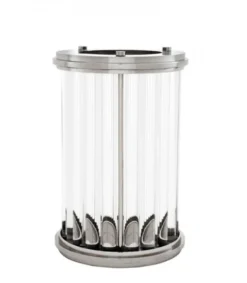 Casa Padrino Luxus Kerzenleuchter Silber Ø 26 x H. 41,5 cm - Designer Windlicht - Hotel & Restaurant Accessoires - Luxus Deko Accessoires