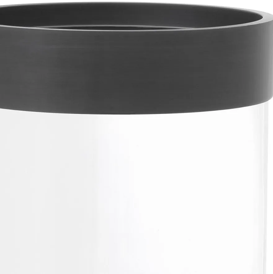 Casa Padrino Luxus Kerzenleuchter Bronze Ø 20,5 x H. 41,5 cm - Runder Glas Kerzenleuchter mit Aluminium Ring - Luxus Qualität