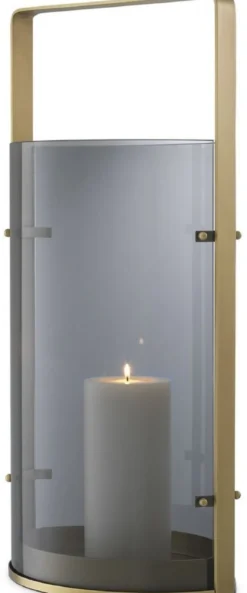 Casa Padrino Luxus Kerzenleuchter Antik Messingfarben / Grau 29,5 x 21 x H. 65 cm - Gastronomie Accessoires - Luxus Qualität