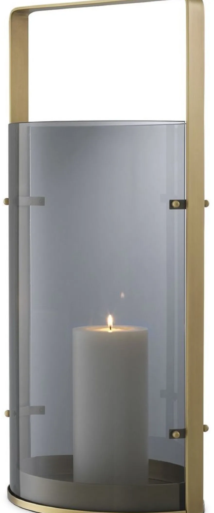 Casa Padrino Luxus Kerzenleuchter Antik Messingfarben / Grau 29,5 x 21 x H. 65 cm - Gastronomie Accessoires - Luxus Qualität