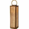 Casa Padrino Luxus Kerzenleuchter Vintage Messing / Naturfarben H. 83 cm - Laterne mit Tragegriff - Gastronomie Accessoires - Hotel Accessoires