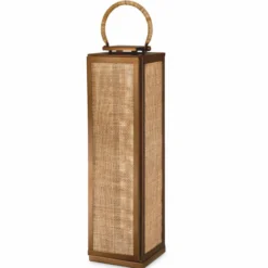 Casa Padrino Luxus Kerzenleuchter Vintage Messing / Naturfarben H. 83 cm - Laterne mit Tragegriff - Gastronomie Accessoires - Hotel Accessoires
