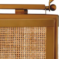 Casa Padrino Luxus Kerzenleuchter Vintage Messing / Naturfarben H. 83 cm - Laterne mit Tragegriff - Gastronomie Accessoires - Hotel Accessoires