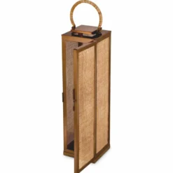 Casa Padrino Luxus Kerzenleuchter Vintage Messing / Naturfarben H. 83 cm - Laterne mit Tragegriff - Gastronomie Accessoires - Hotel Accessoires