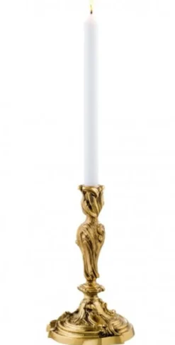 Casa Padrino Luxus Kerzenständer im Antikstil Gold - Massiver Kerzenhalter aus Messing, 25 cm Höhe, 14 cm Durchmesser