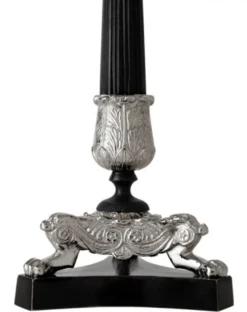 Casa Padrino Luxus Kerzenständer Nickel Finish Paris - schwere Ausführung - Kerzenhalter Kerzenleuchter