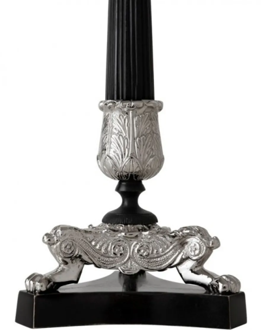 Casa Padrino Luxus Kerzenständer Nickel Finish Paris - schwere Ausführung - Kerzenhalter Kerzenleuchter