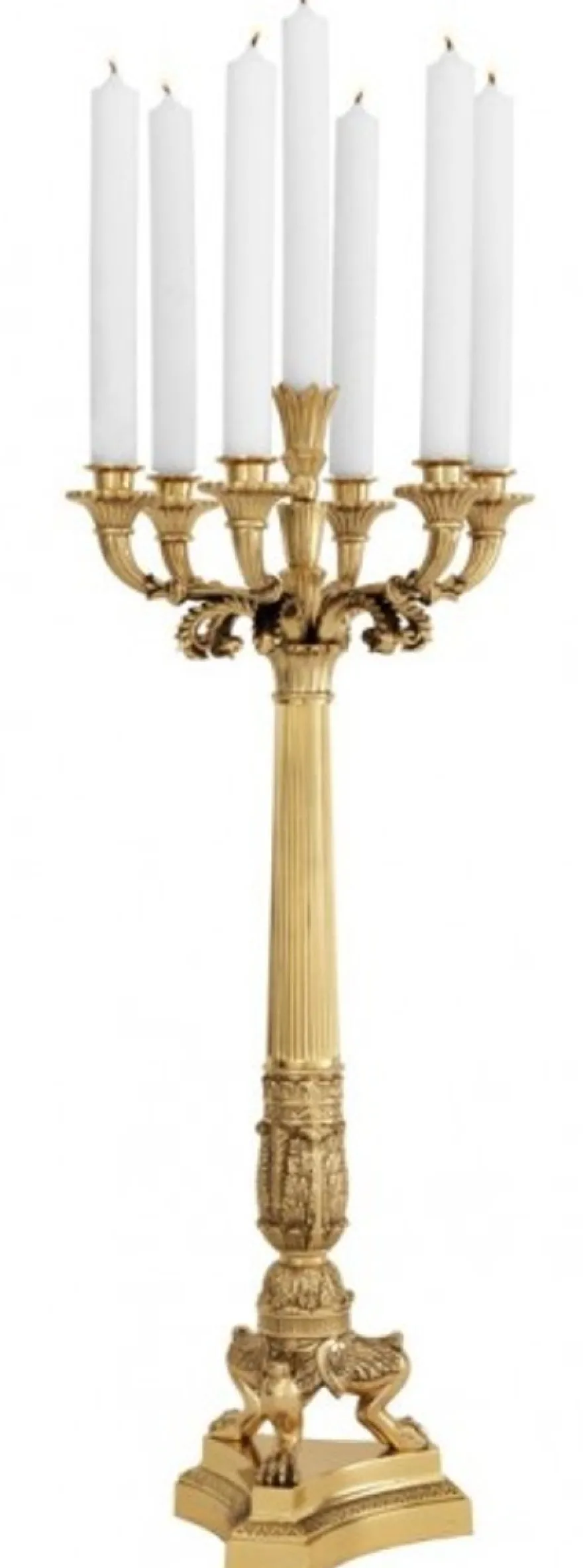 Casa Padrino Luxus Kerzenständer im Antikstil aus massivem Messing poliert 79 x 30 cm