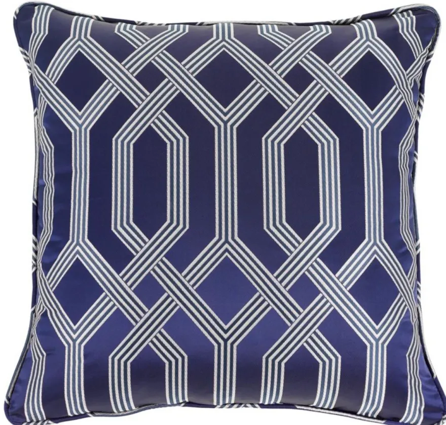 Casa Padrino Luxus Kissen blau mit Muster 60 x 60 cm - Luxus Accessoires