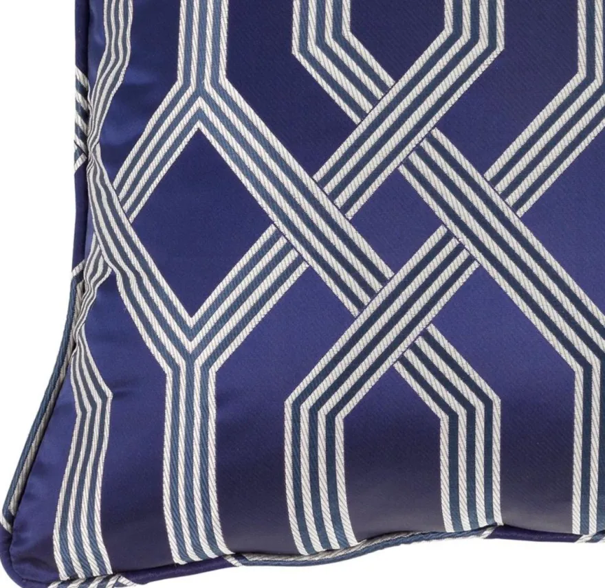Casa Padrino Luxus Kissen blau mit Muster 60 x 60 cm - Luxus Accessoires