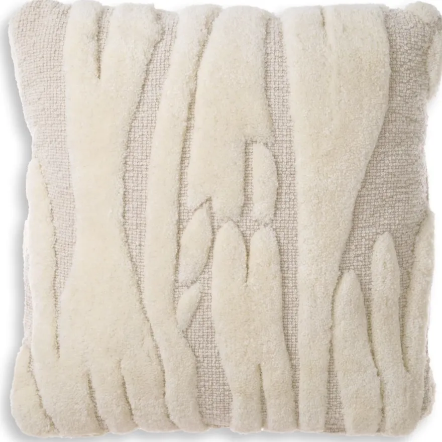Casa Padrino Luxus Kissen Elfenbein 60 x 60 cm - Handgewebtes Deko Woll Kissen - Quadratisches Zierkissen - Wohnzimmer Dekoration - Luxus Deko Accessoires