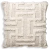 Casa Padrino Luxus Kissen Elfenbein 50 x 50 cm - Handgewebtes Deko Woll Kissen - Quadratisches Zierkissen - Wohnzimmer Dekoration - Luxus Deko Accessoires - Luxus Kollektion