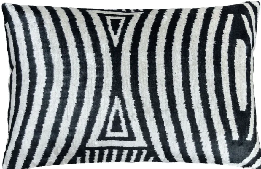 Casa Padrino Luxus Kissen Mod2 Schwarz / Weiß 60 x 40 cm - Wohnzimmer Deko Accessoires